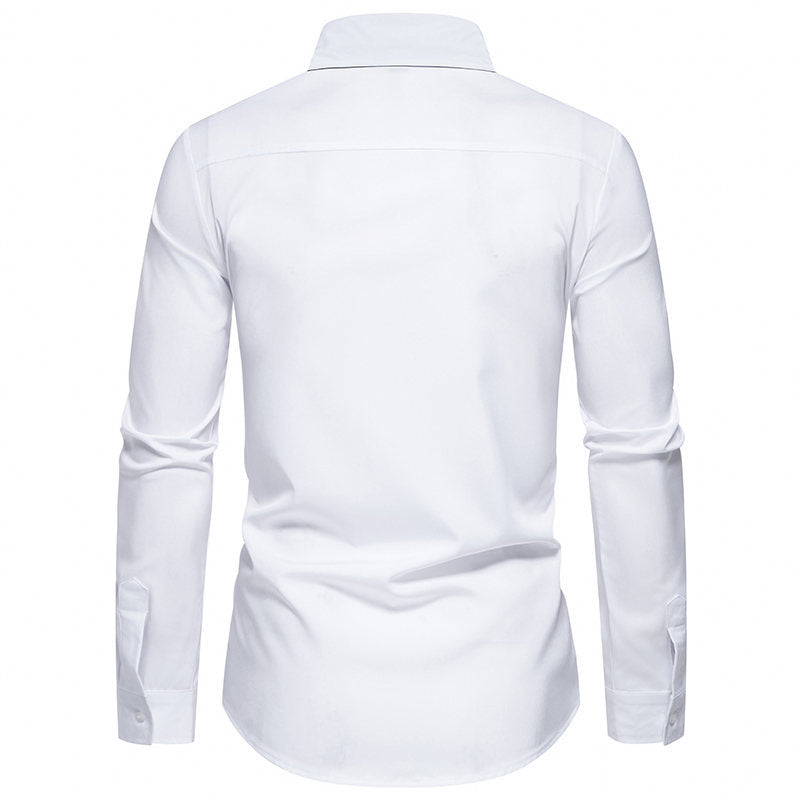 Herren Slimfit Hemd mit Kontrastkragen und Hochwertigem Stoff