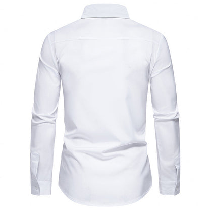 Herren Slimfit Hemd mit Kontrastkragen und Hochwertigem Stoff