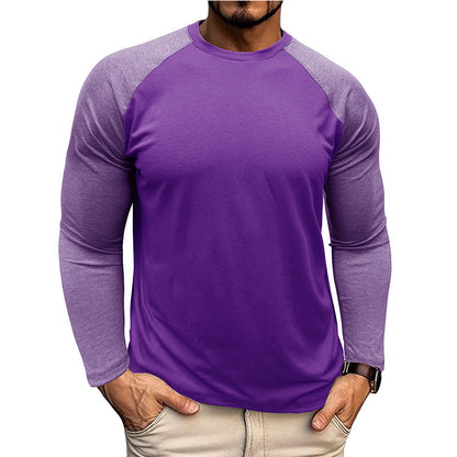 Herren Langarmshirt Raglan Kontrastärmel Modern Sportlich