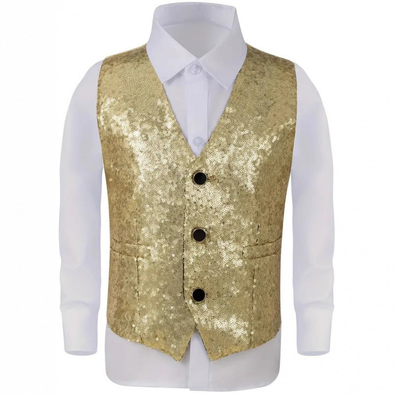 Herren Weste Glitzer PaillettenParty