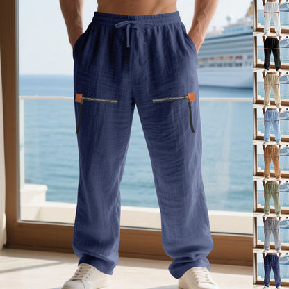 Herren Cargo-Hosen Mit Reißverschlusstaschen Elastisch Bequem