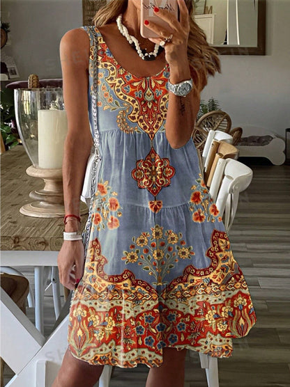 Damen Kleid Sommerlich mit Verstellbaren Trägern