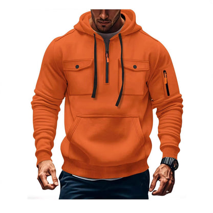 Herren Hoodie Funktionsjacke Mit Taschen Sportlich Modern
