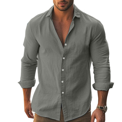 Herren Hemd Elegantes Langarmhemd Modern Knopfleiste