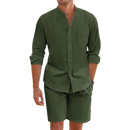 Leichtes Leinenhemd Herren Sommer mit passenden Shorts