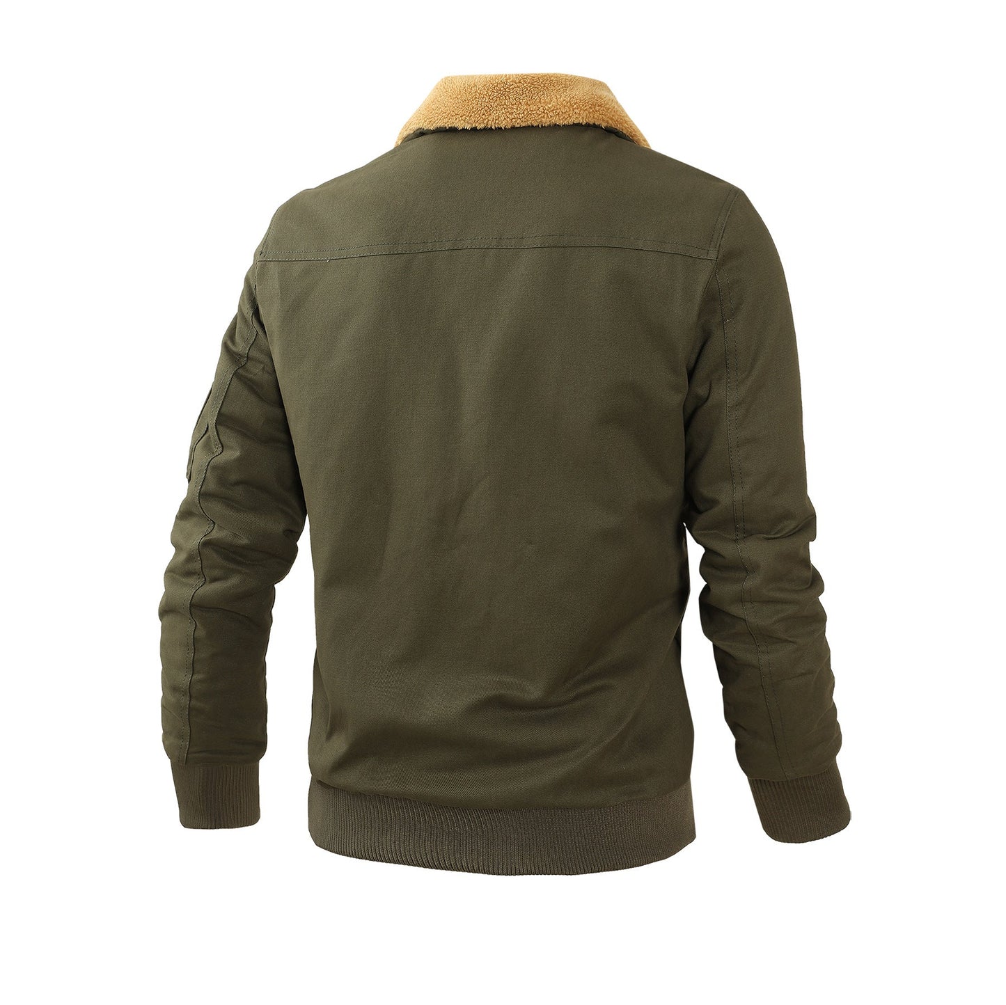 Herren Militärjacke Lässig Teddyfutter Warm
