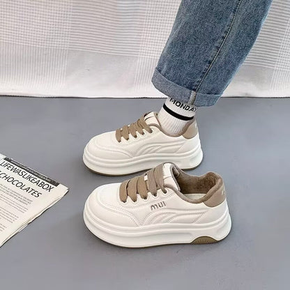 Damen Sneaker Bequem Dicksohle Schnürsenkel Modern