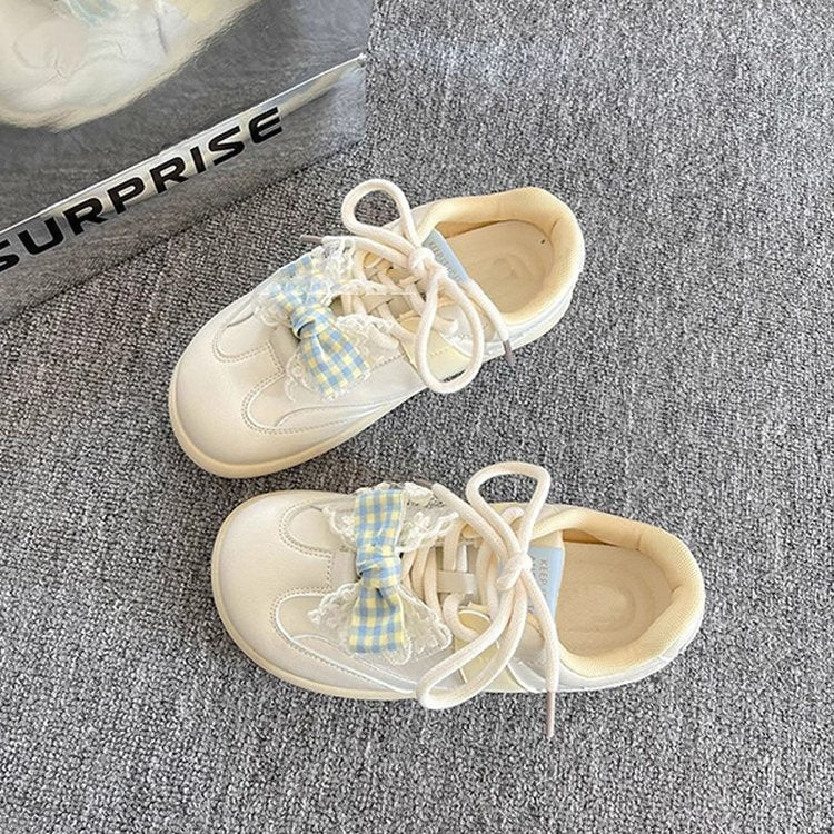 Damen Sneaker Rüschendetail Weich gepolstert