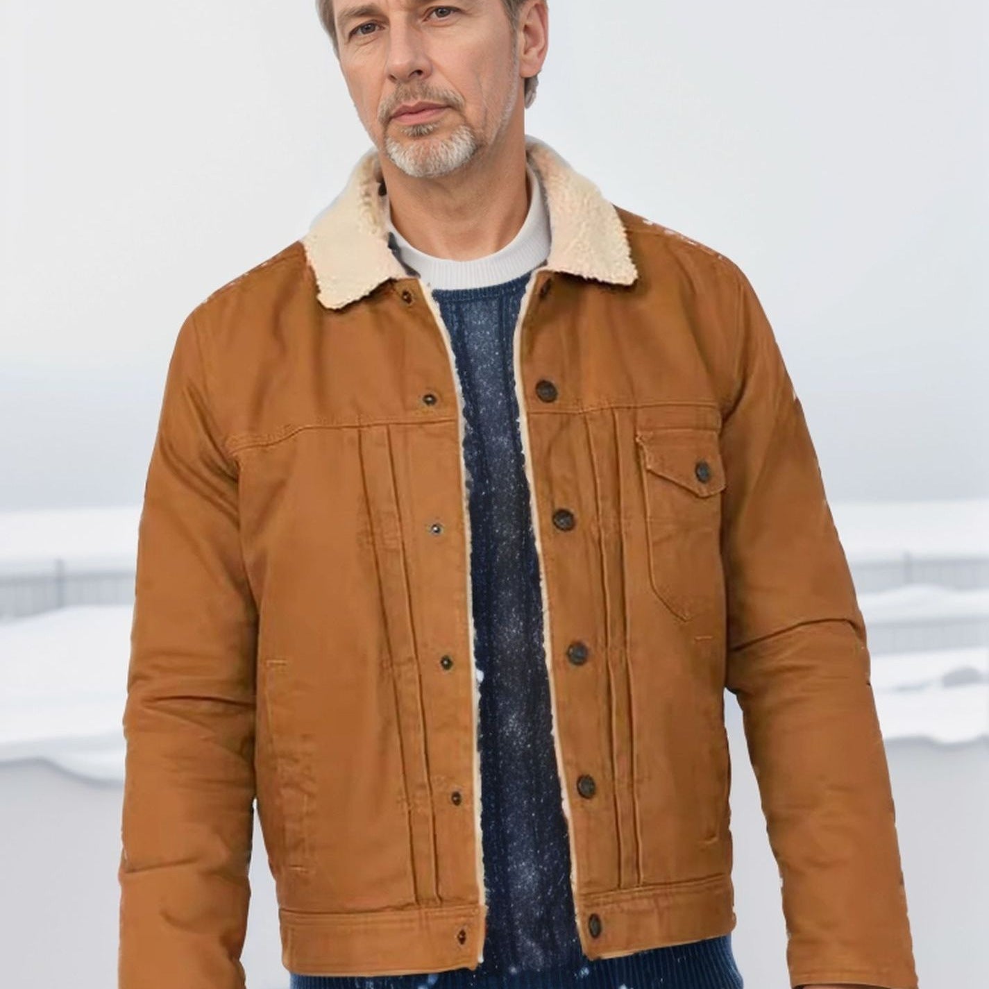 Herren Denimjacke Teddykragen Warm Gefüttert Praktisch - BerlinGlamour