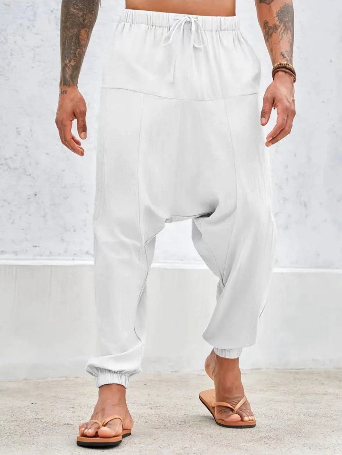 Bequeme Herren Haremshose Elastisch Mit Taschen