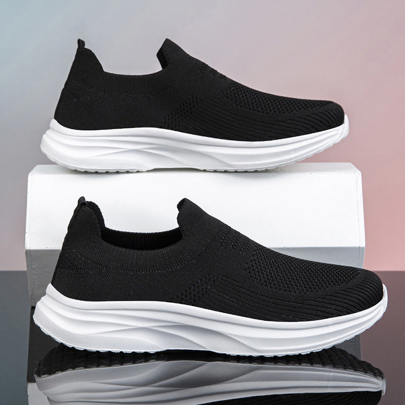 Damen Sneaker Sportlich Atmungsaktiv Komfortabel Schwarz