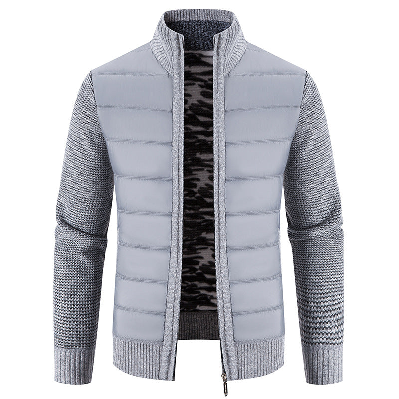 Herren Steppjacke Warm Mit Strickarm Modern