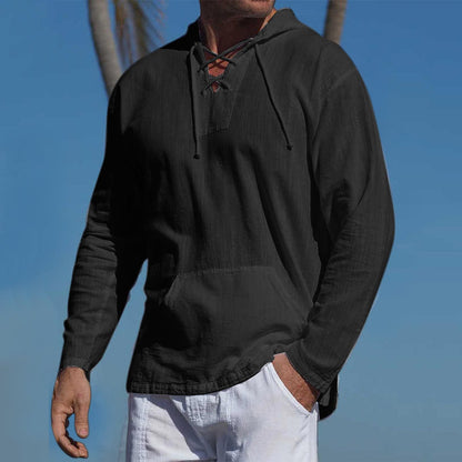 Herren Pullover Kapuzenoberteil Sportlich Mit Kängurutasche Modern