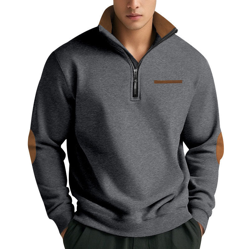 Herren Sweatshirt Stehkragen Reißverschluss Modisch Hochwertig