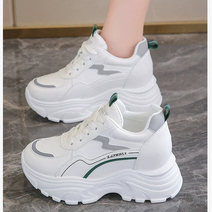Damen Plateau Sneaker Sportlich Weich mit Dämpfung