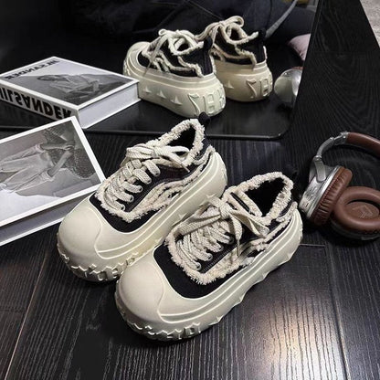 Damen Sneaker Plüschig Chunky Dicke Sohle Winter