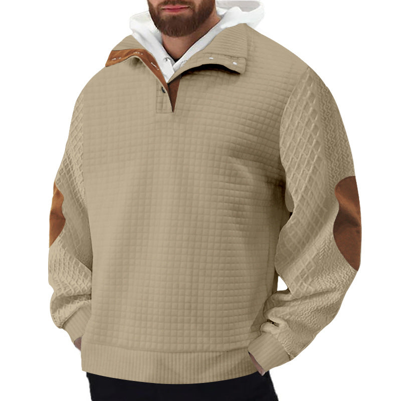 Herren Fleece Pullover Robust Hochkragen Strukturiert