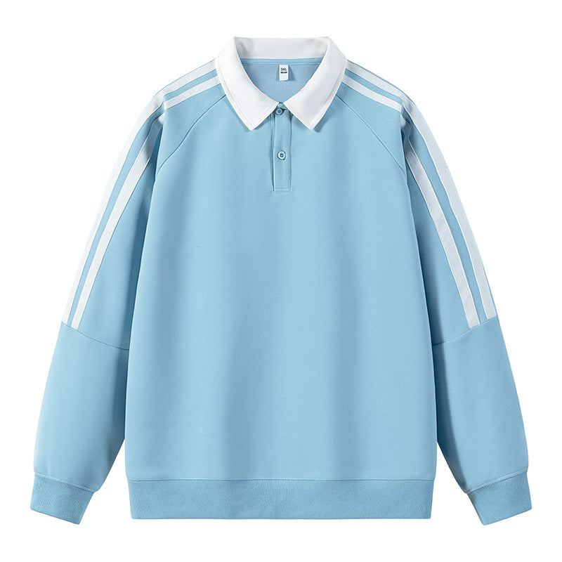 Herren Sweat Pullover Sportlich mit Polo Kragen Moderne