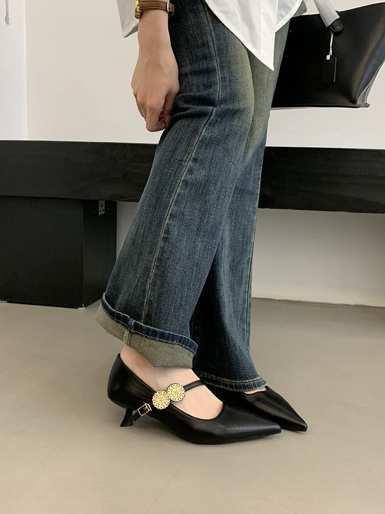 Damen Sling Pumps Hochhackig Leder Schuhe Elegant
