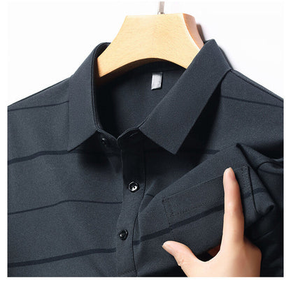 Herren Poloshirt Kurzarm Streifenmuster Elegant Modern