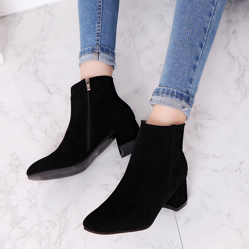 Damen Stiefeletten Elegant Reißverschluss Weich Lederobermaterial - BerlinGlamour