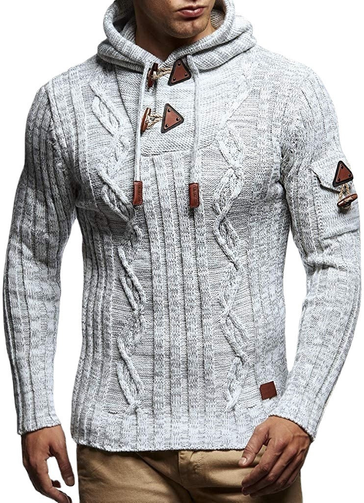 Herren Strickpullover Kapuze Warm Overlook