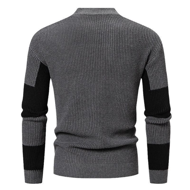 Herren Rollkragenpullover Struktur Karomuster Modern