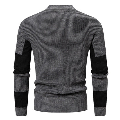 Herren Rollkragenpullover Struktur Karomuster Modern
