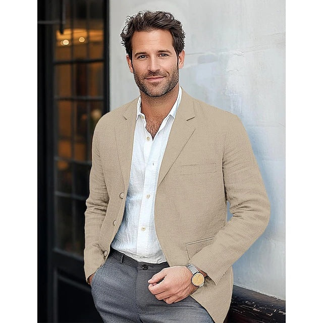 Herren Leinenblazer Leicht Sommer Modern