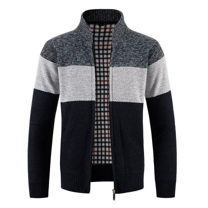 Herren Strickjacke Modern Farbblock Kuschelig Warm