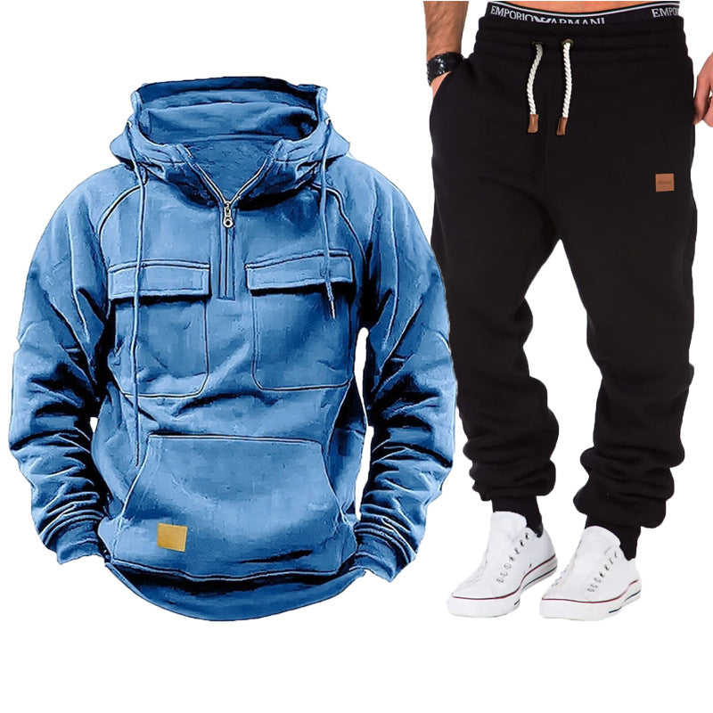 Herren funktionale Kapuzenjacke mit durchgehendem Reißverschluss und praktischen Taschen BerlinGlamour, die für viele Anlässe geeignet sind, wird zu Herren funktionale Kapuzenjacke