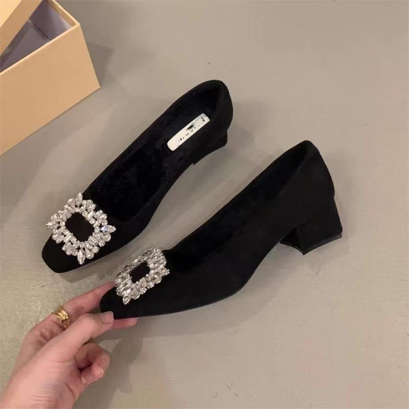 Damen Pumps mit Schmucksteinen Glitzer High Heel