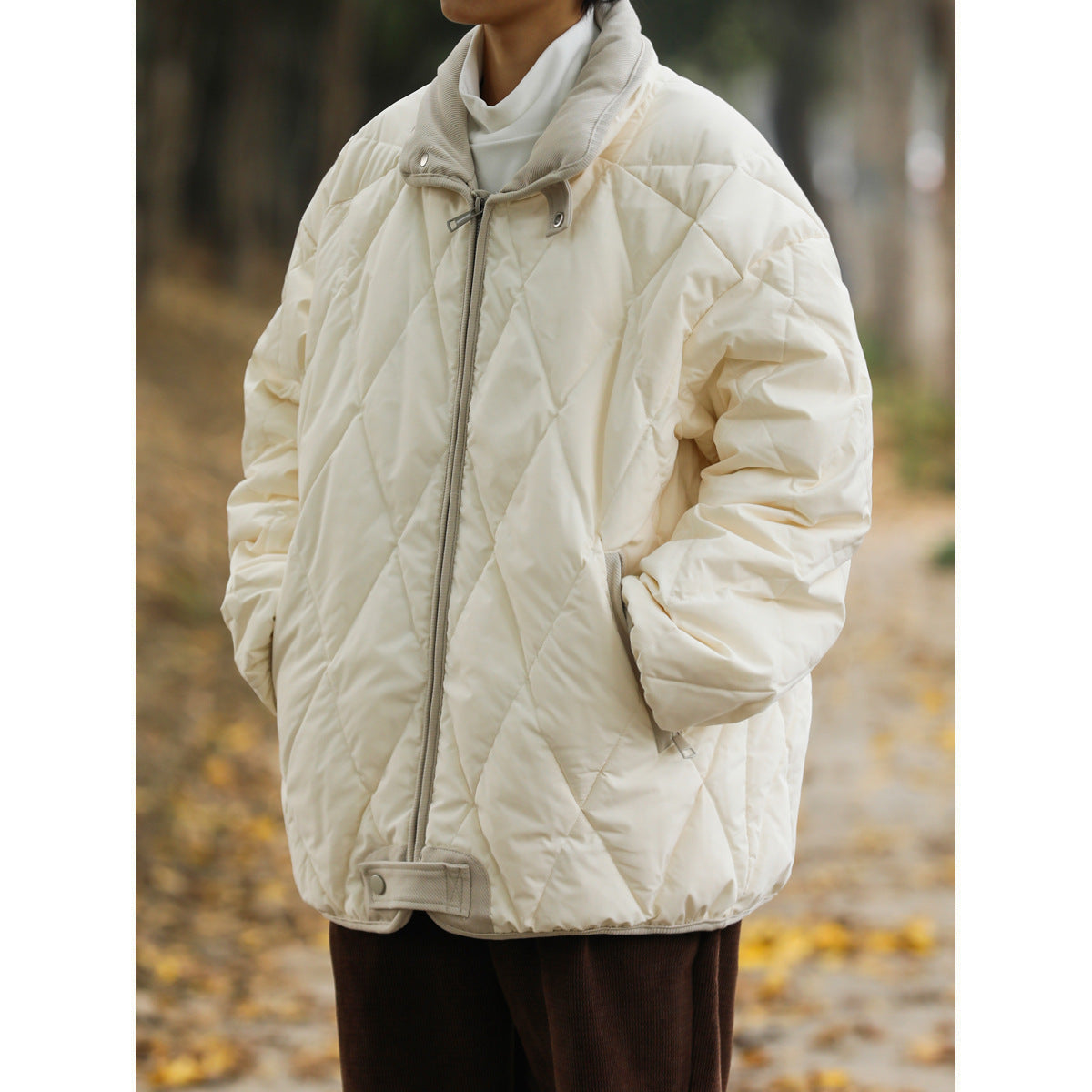 Damen Winterjacke Steppjacke Warm mit Kragen und Taschen