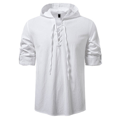 Herren Kapuzenpullover Modern Schnürdesign Streetwear