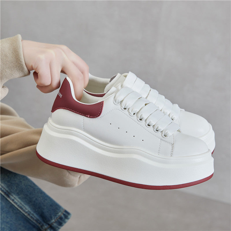Damen Plateau Sneaker Hoch Modisch Elastisch
