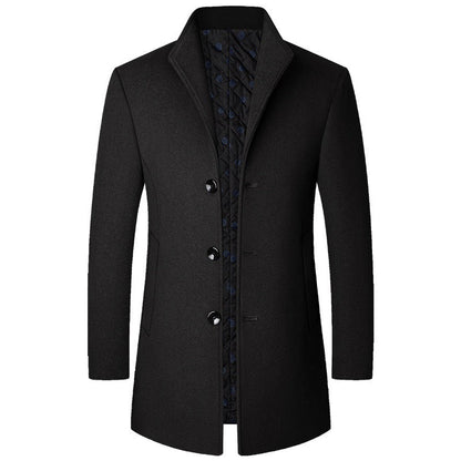 Herren Mantel Luxus Gepolstert Eleganter Winter