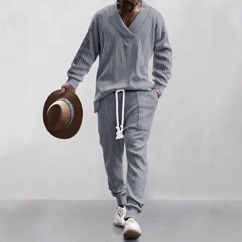 Herren Strickanzug Modern V-Ausschnitt Bequem