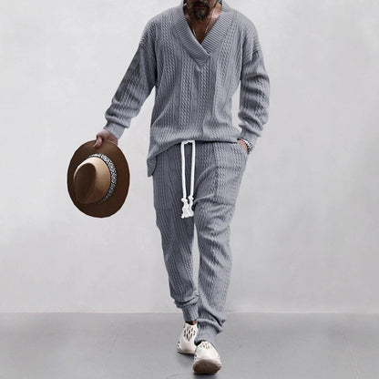 Herren Strickanzug Modern V-Ausschnitt Bequem