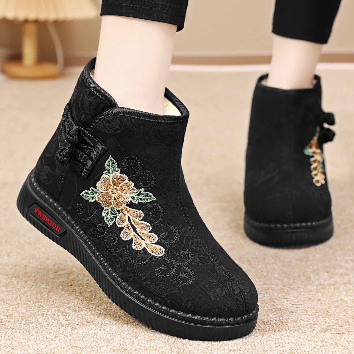 Damen Stiefeletten Elegant Bestickt Schuhe Modisch