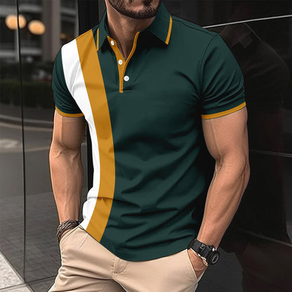Herren Poloshirt Sportlich Modern mit Kontrastdetails