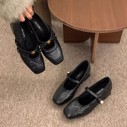 Damen Ballerinas Elegantes Design mit Riemchen