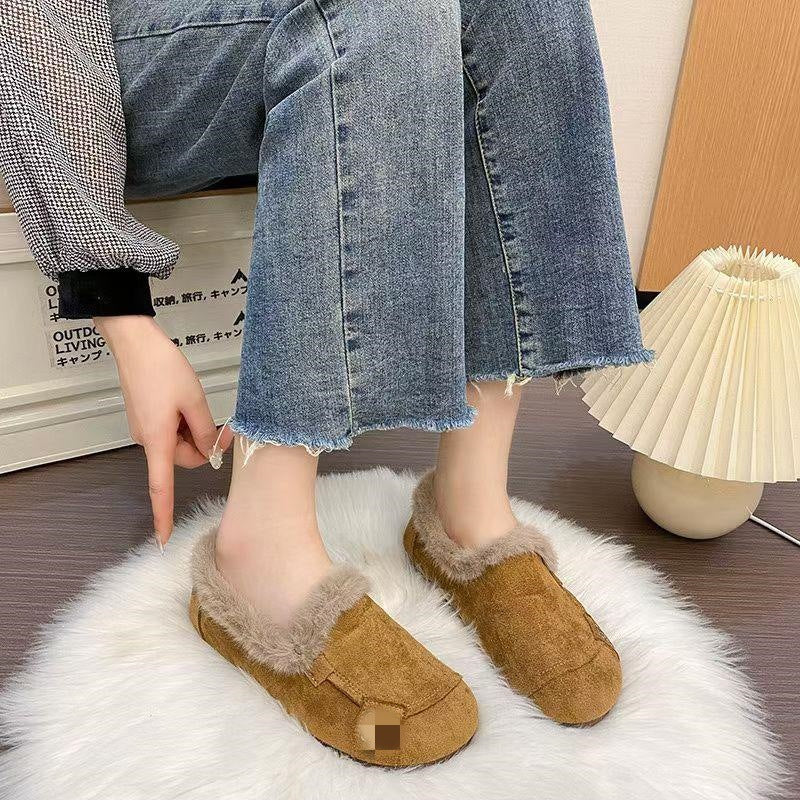 Damen Velours Pantoletten Weich Warm Heimische Hausschuhe