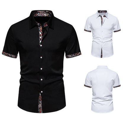 Herren Kurzarmhemd Modern mit Kontrastdetails und Stilvoll Kragen
