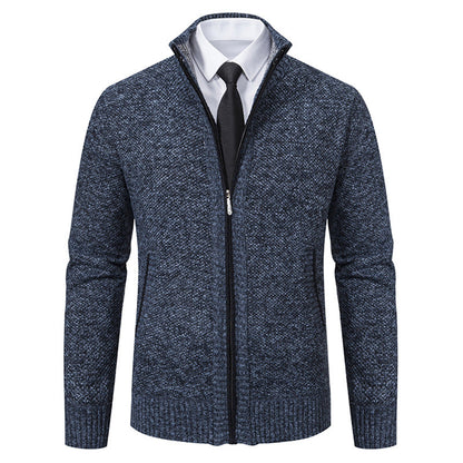 Herren Strickjacke Elegante Hochkragen Reißverschluss