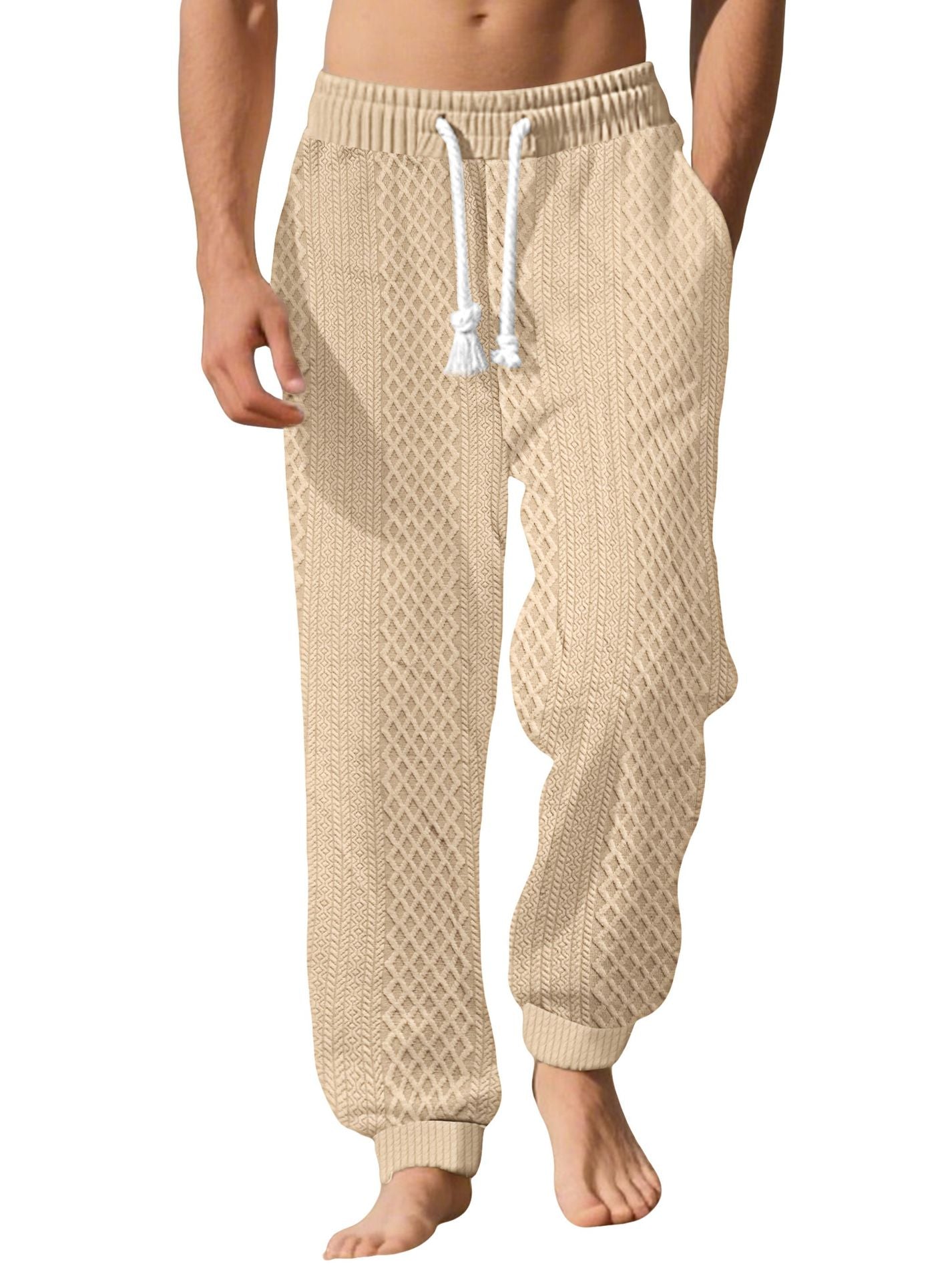 Herren Freizeithosen Bequem Kordelzug Elegant