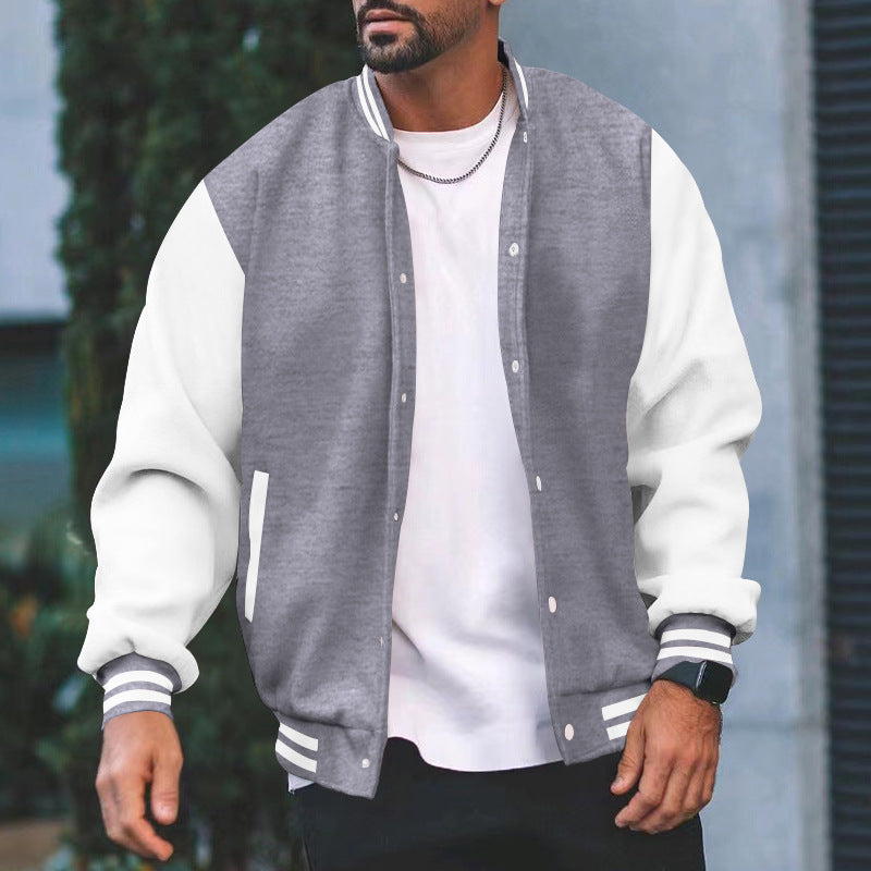 Herren Varsity Jacke Klassisch Mit Kontrast Ärmeln
