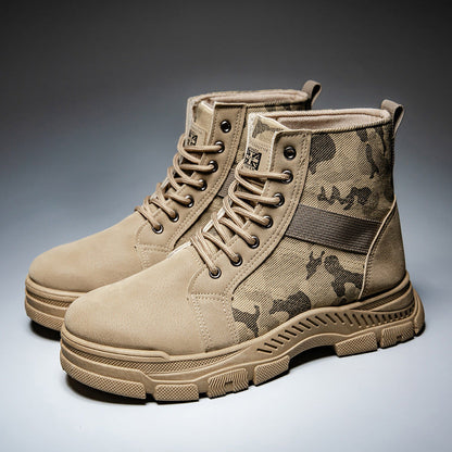 Damen Stiefel Camouflage Ankle Boots Rutschfest Elastisch