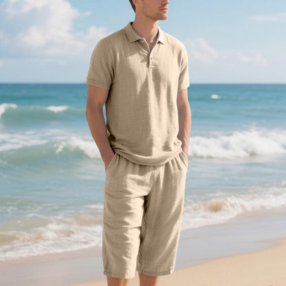 Herren Poloshirt Shorts Set Sommer Mode