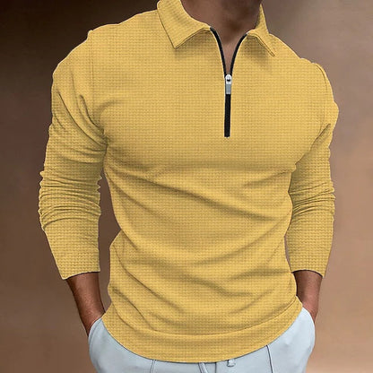 Herren Sportshirt Langarm Reißverschluss Modern