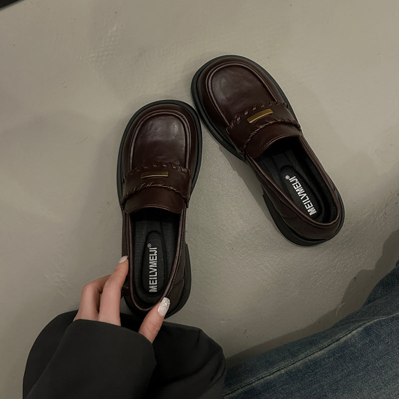 Damen Loafers Bequem Modern Riemen Schuhe